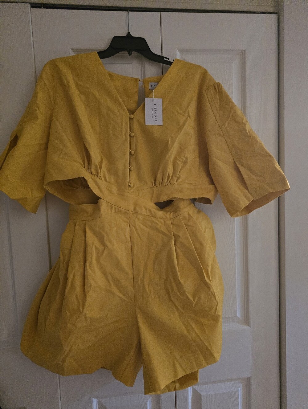 Larina Yellow Open-Back Romper J. Brooks